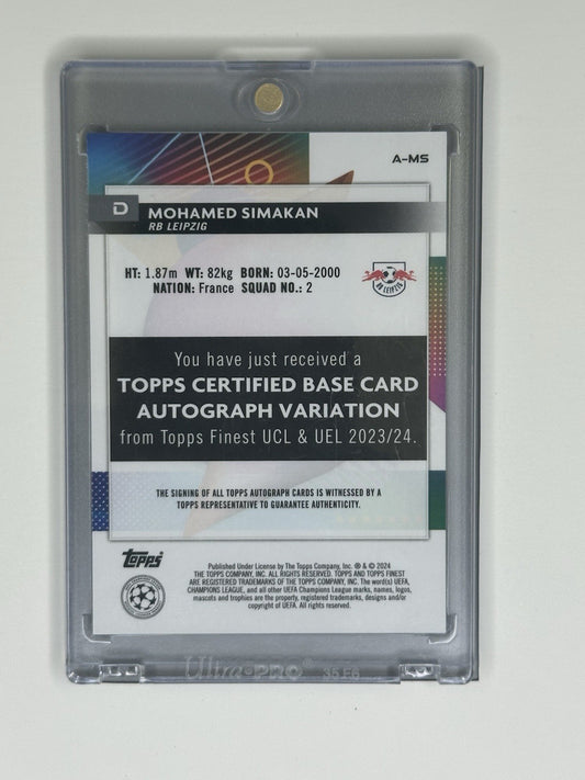2024 Topps Finest Mohamed Simakan Purple 126/199 Auto