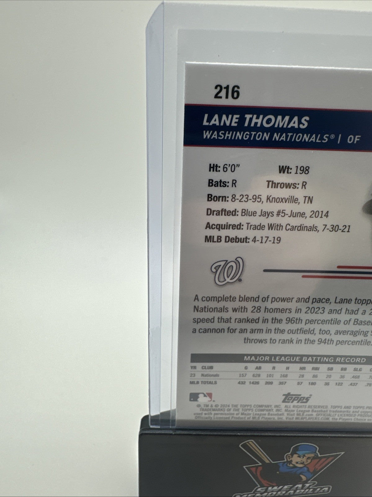 2024 Topps Pristine Lane Thomas Green Refractor /50 Washington Nationals