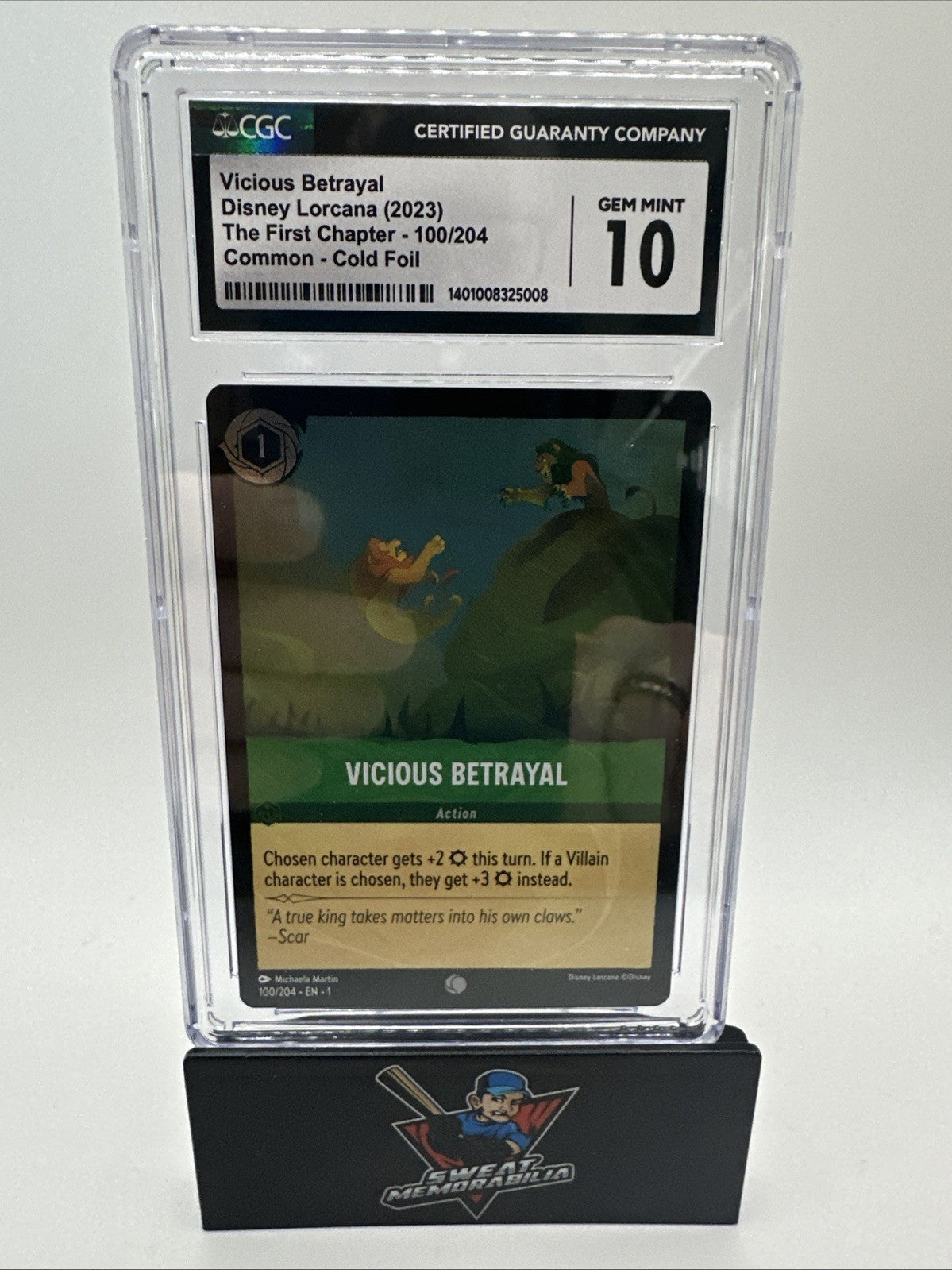 2023 Disney Lorcana TCG - Vicious Betrayal 100/204 - Cold Foil CGC 10