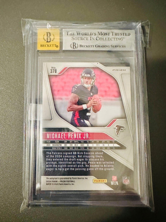 2024 Panini Prizm Autographs Prizms Silver Michael Penix Jr. EXCH #378 BGS 8.5