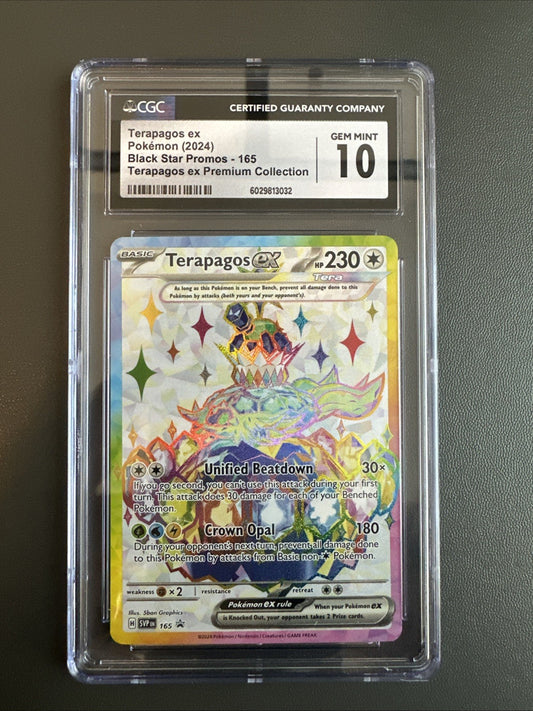 Terapagos Ex 165 Full Art BLACK STAR PROMO - UPC - Pokémon TCG CGC 10 GEM MINT