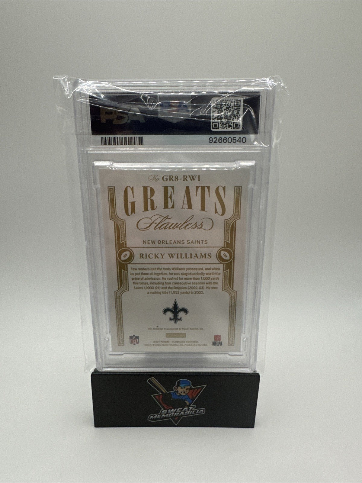 2021 Flawless Ricky Williams Greats Auto-Silver 9/20 PSA 10 POP 1 On Card Auto