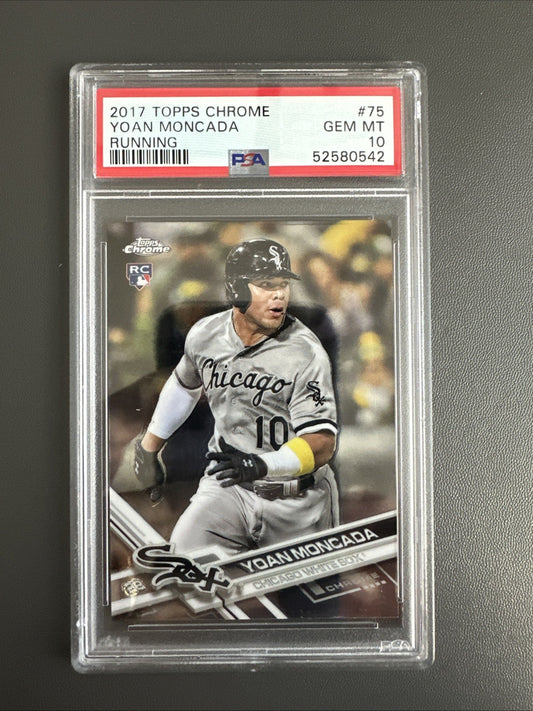 2017 Topps Chrome #75 Yoan Moncada Running Rookie RC PSA 10