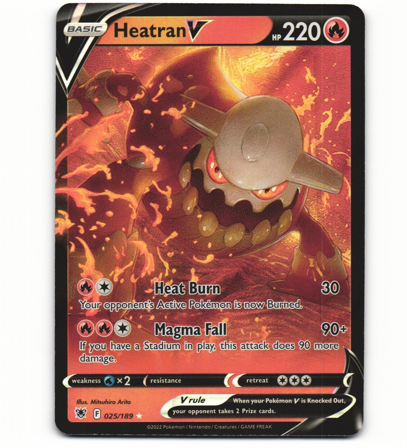 Pokémon TCG Heatran V Sword & Shield - Astral Radiance 025/189 Holo CGC 9
