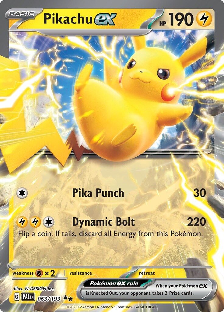 Pokémon TCG Pikachu EX Paldea Evolved 063/193 Holo Double Rare CGC 8.5