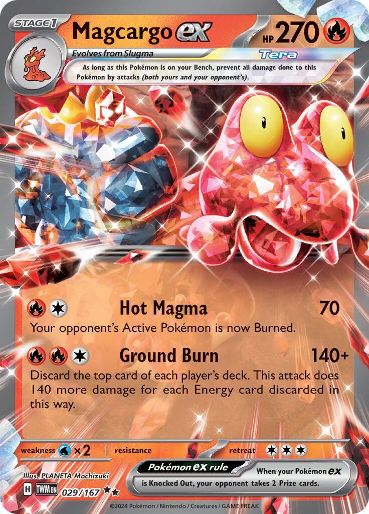 Pokémon 2024 Magcargo ex Twilight Masquerade 029/167 Holo CGC 10