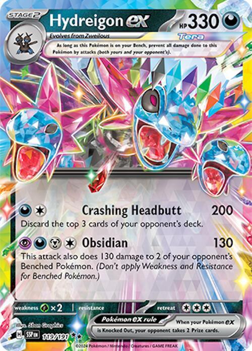 Hydreigon ex 119/191 - Sv08: Surging Sparks Double Rare Holo - CGC 10 Gem Mint