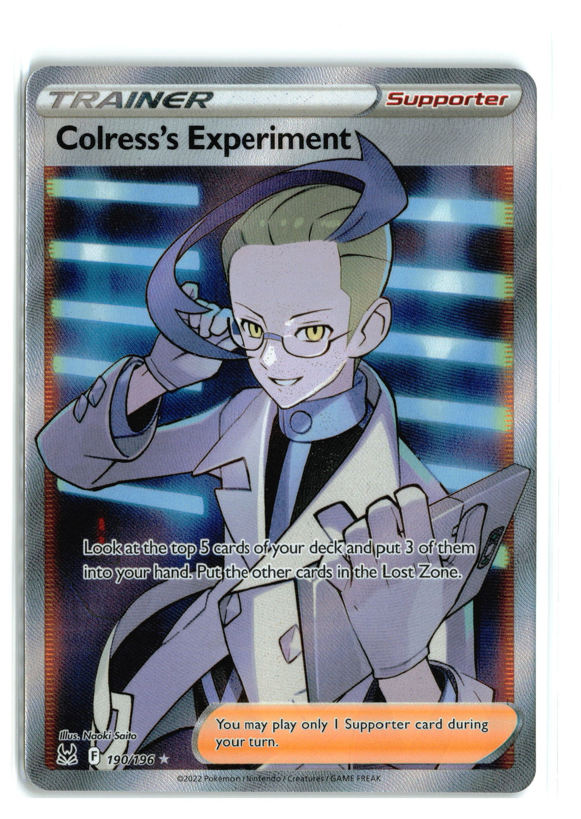 Pokémon 2022 Colress's Experiment Sword & Shield Lost Origin 190/196 CGC 8.5