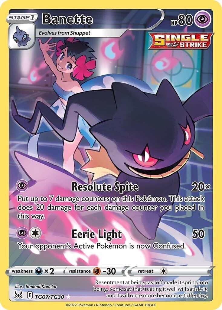 Pokemon Banette TG07/TG30 Swsh11: Lost Origin Trainer Gallery Holo CGC 8.5