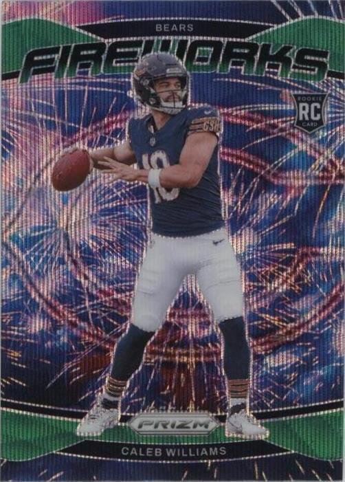 2024 Panini Prizm - Fireworks Caleb Williams #25 Green Wave Prizm (RC)