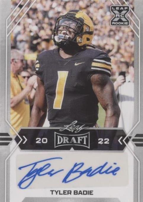 2022 Leaf Draft - Autographs #BA-TB2 Tyler Badie RC