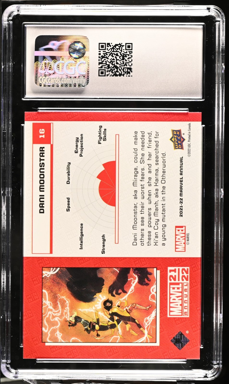 2021-22 Upper Deck Marvel Annual Dani Moonstar #16 Silver Sparkle CGC 10
