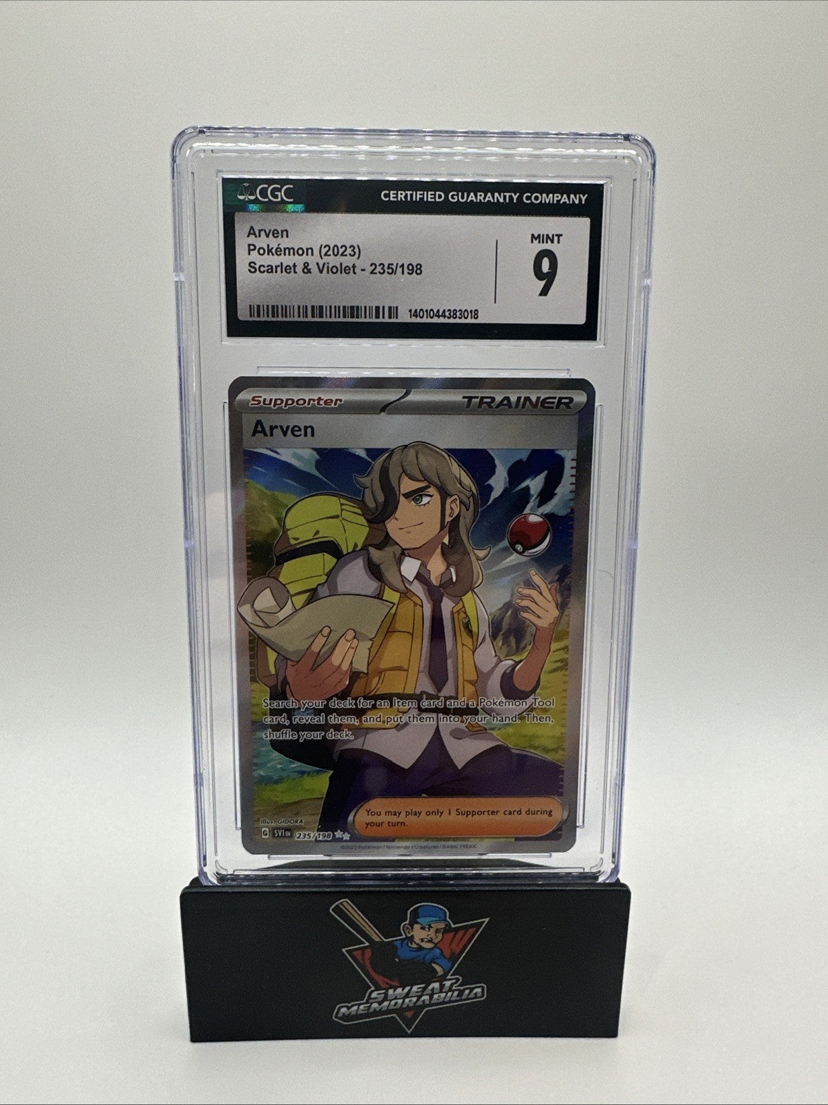 Pokemon Arven Full Art 235/198 Sv01: Pokemon Scarlet & Violet CGC 9