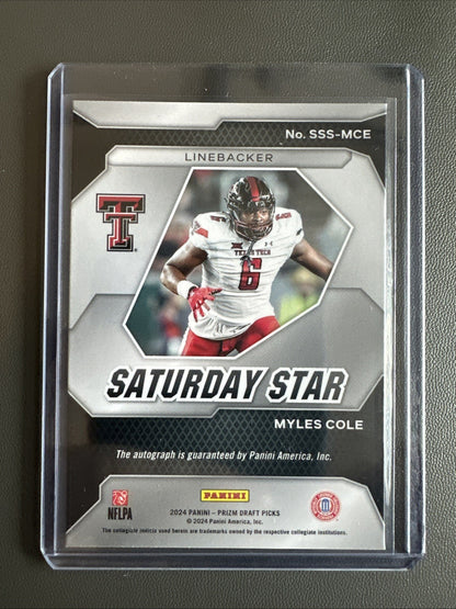 2024 Panini Prizm Saturday Star Auto Myles Cole #SSS-MCE Prizm