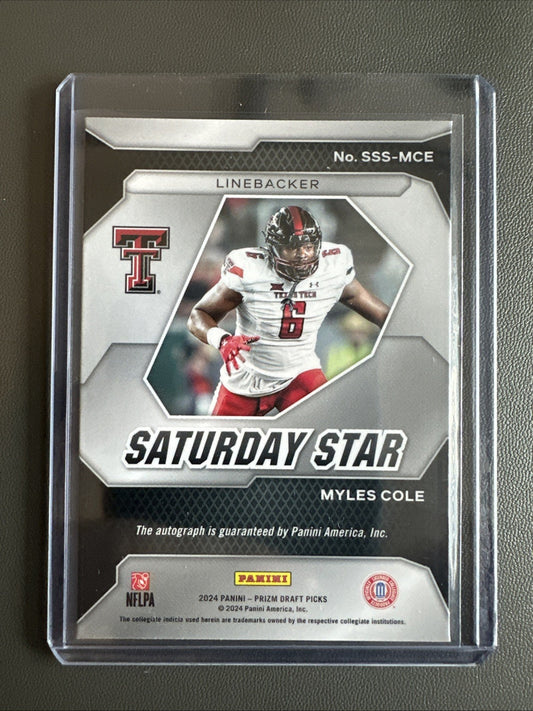 2024 Panini Prizm Saturday Star Auto Myles Cole #SSS-MCE Prizm