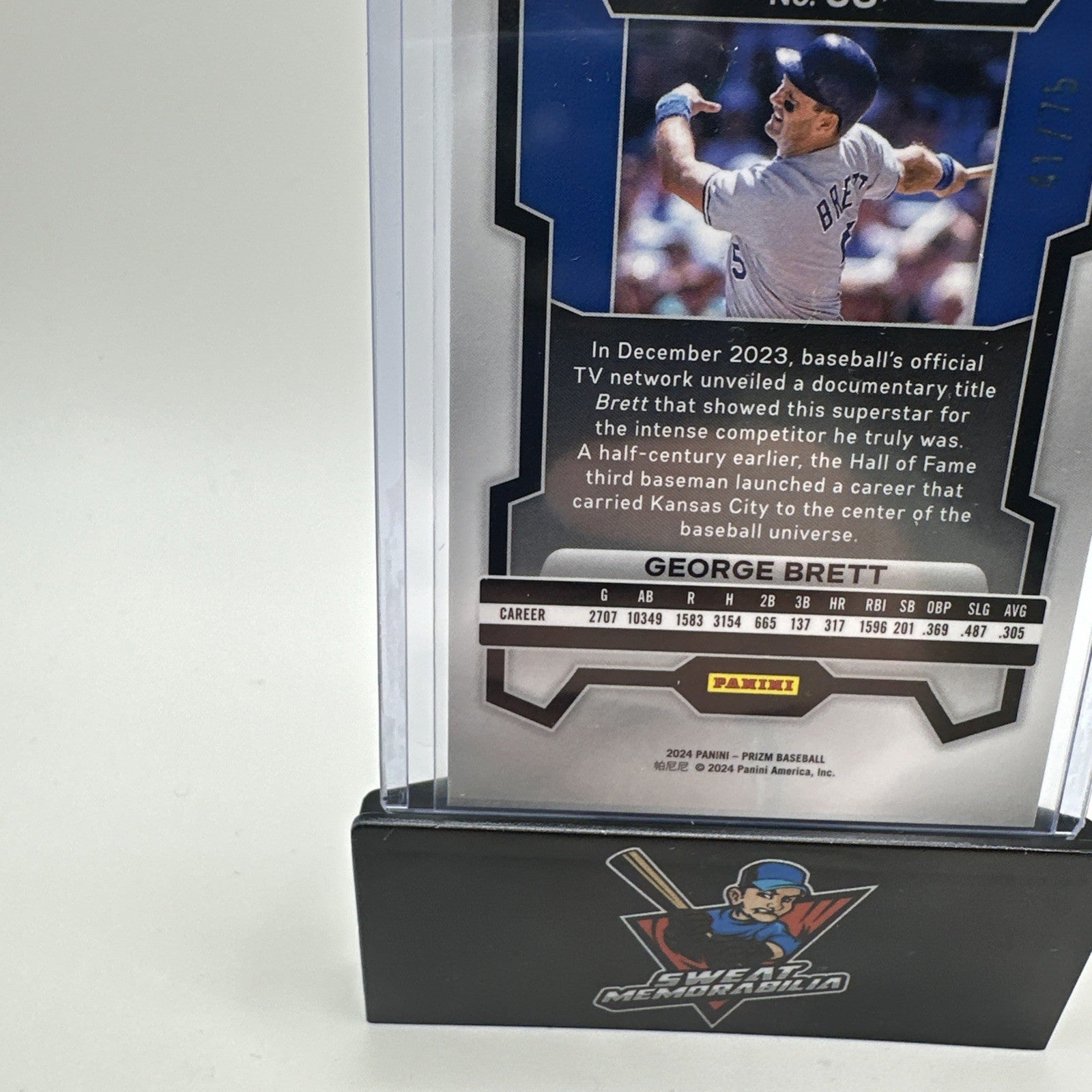 George Brett 2024 Panini Prizm Green Scope Prizm #41/75 Kansas City Royals