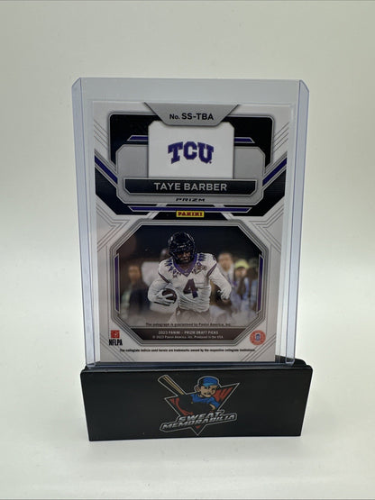 2023 Prizm Draft Picks #SS-TBA Taye Barber Sensational Signatures Gold Ice