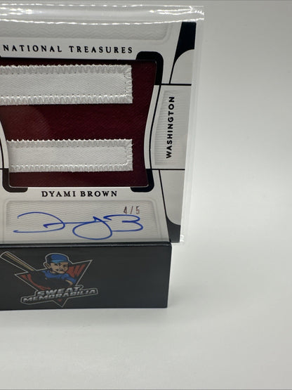 2021 DYAMI BROWN PANINI NATIONAL TREASURES ENCASED RPA ROOKIE PATCH AUTO RC 4/5