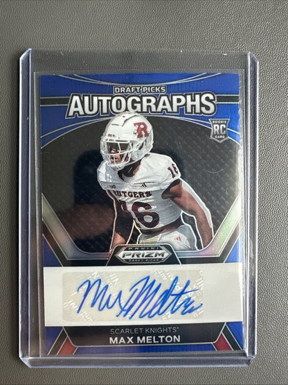 2024 Panini Prizm Draft Picks MAX MELTON RC Blue Prizm AUTO 142/149