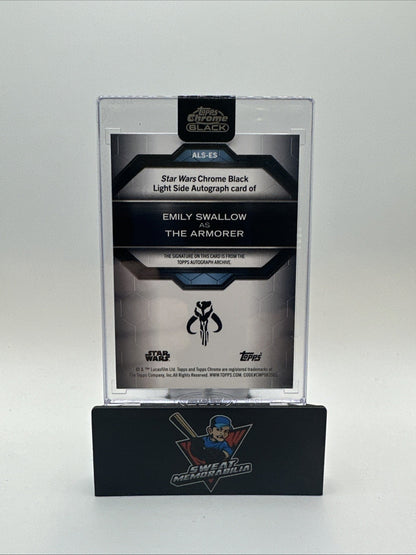 2024 Topps Chrome Black Star Wars The Armorer Emily Swallows Auto /5.