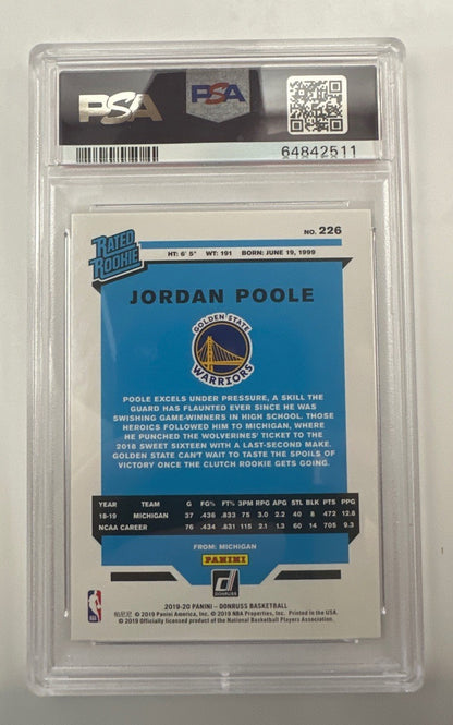 2019 Panini Donruss Jordan Poole Infinite #226 PSA 10