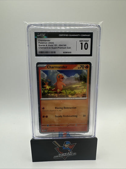 Charmander Pokemon 004/165 CGC 10 Charizard Ex Super Prem. Collection
