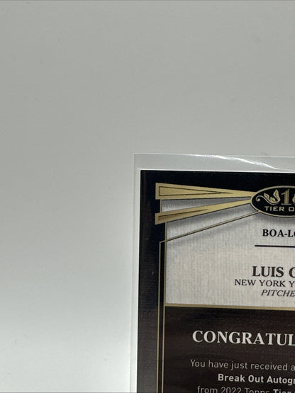 Luis Gil On Card Auto 2022 Topps Tier One Break Out Autograph Card /299. MINT