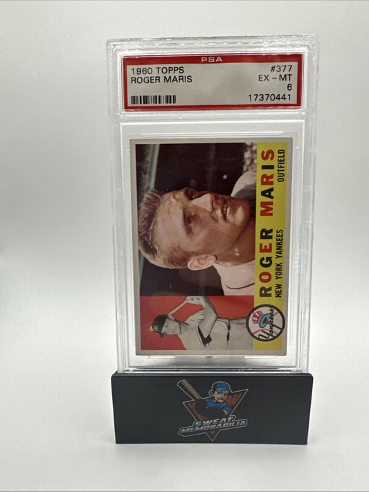 1960 TOPPS #377 ROGER MARIS PSA 6 EX-MT