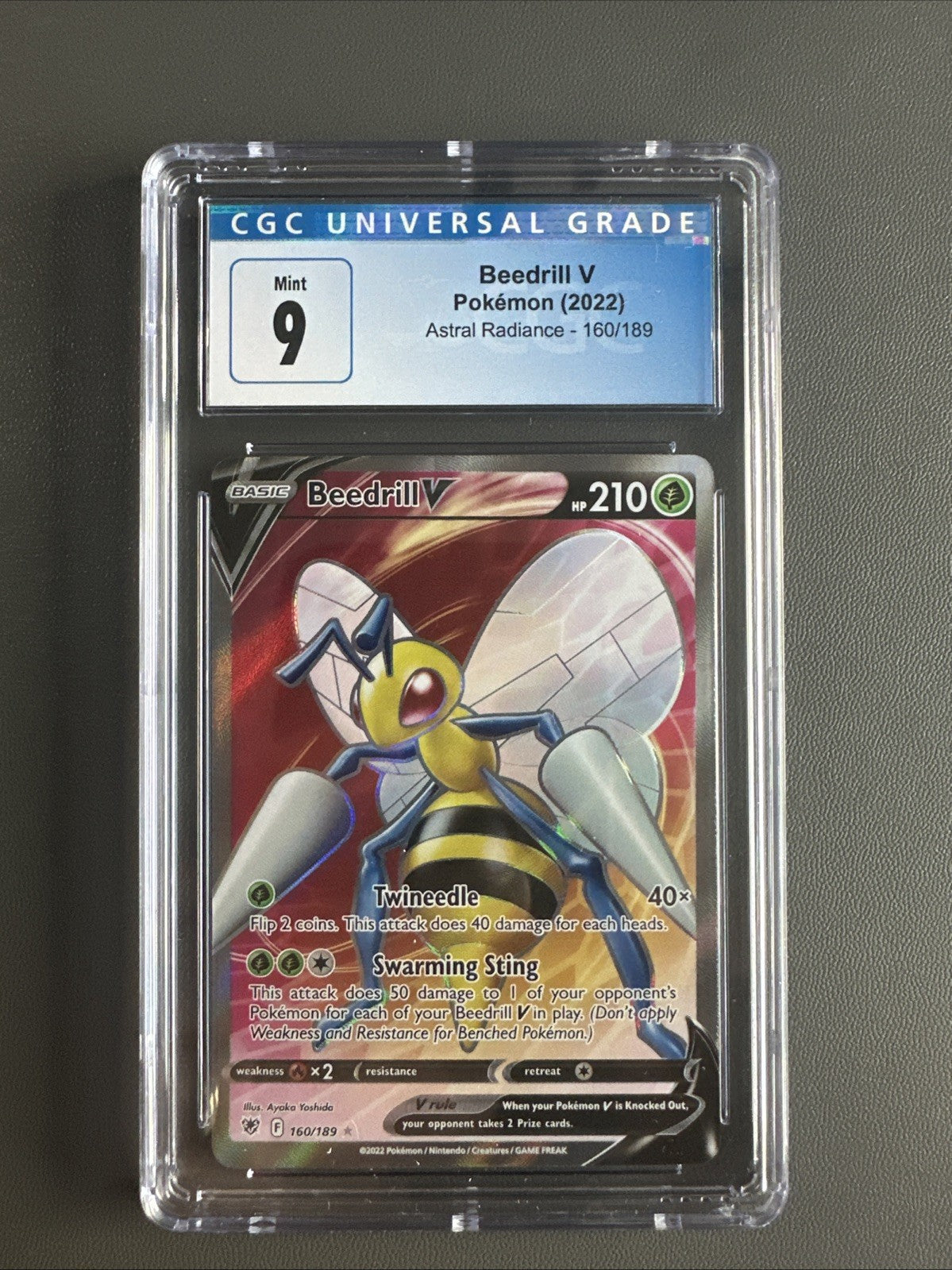 Pokemon 2022 Beedrill V 160/189 Astral Radiance CGC 9