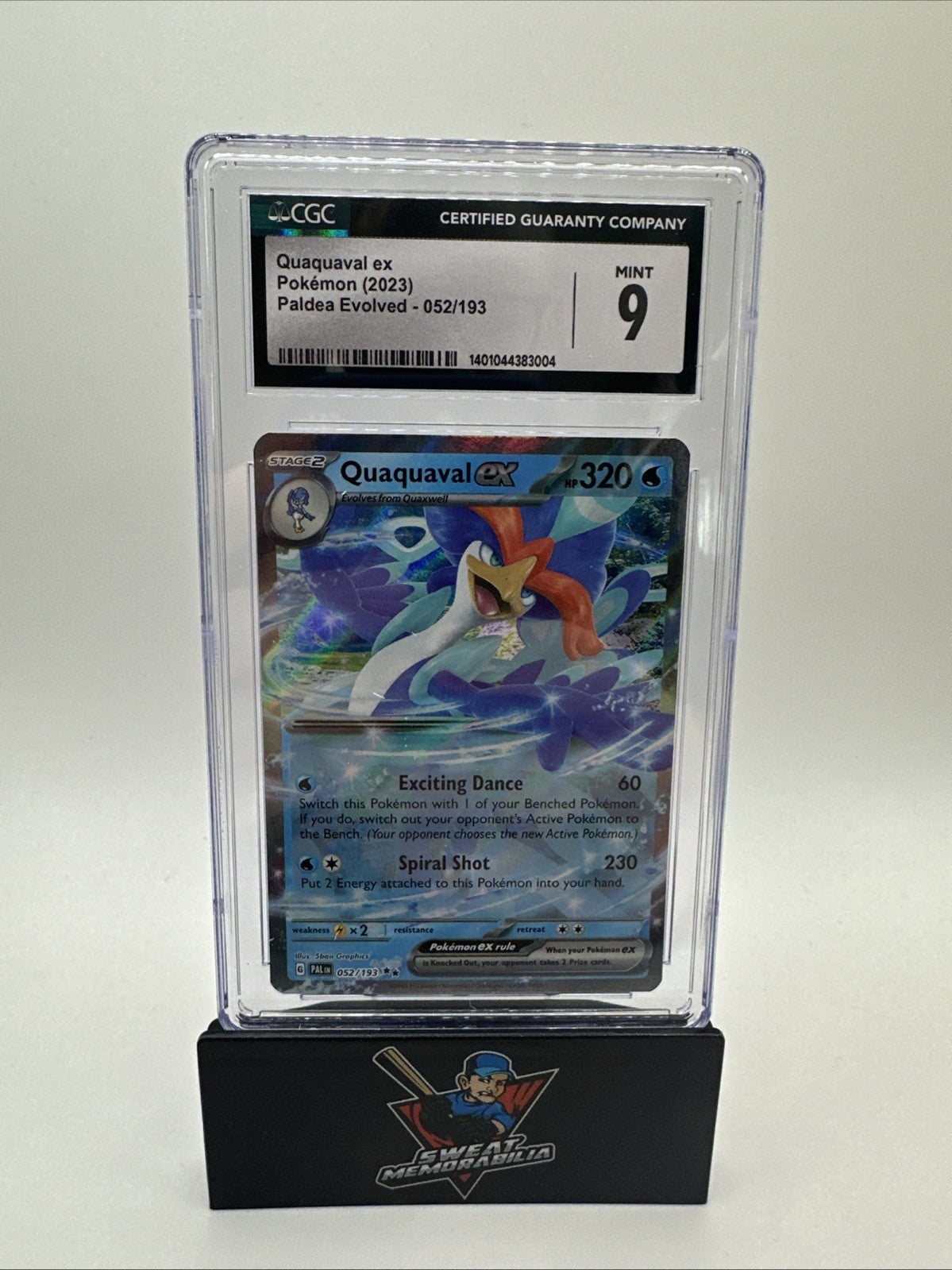 Pokemon 2023 Quaquaval EX 52/193 Sv: Scarlet & Violet Paldea Evolved CGC 9