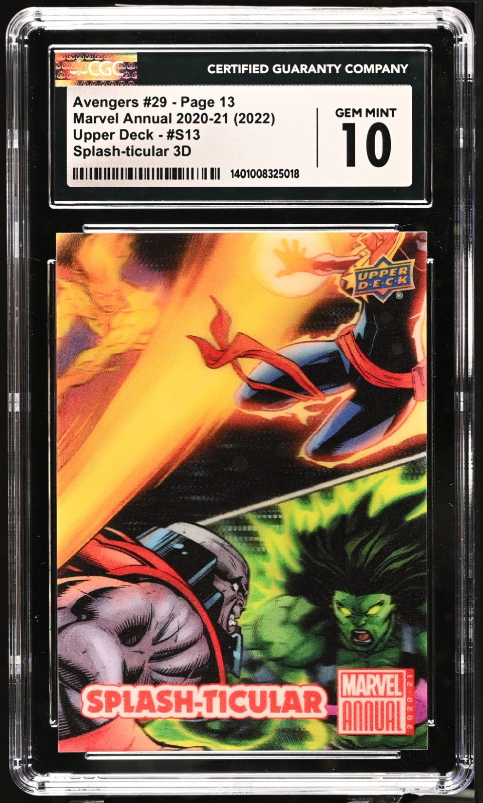 2020-21 MARVEL ANNUAL SPLASH-TICULAR INSERT #S13 AVENGERS #29 CGC 10