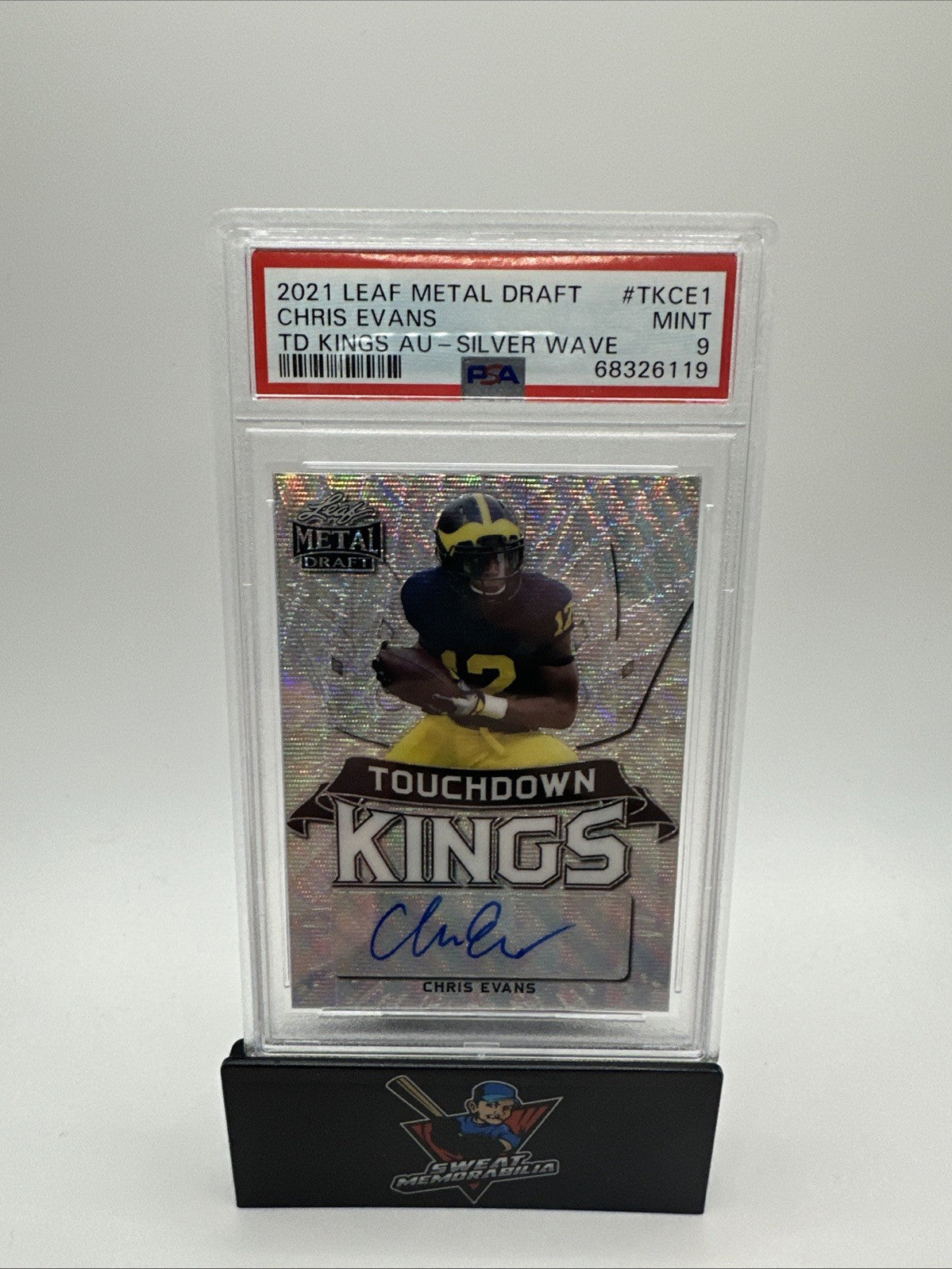 Chris Evans 2021 Leaf Metal Draft Touchdown Kings Auto 29/75 PSA 9