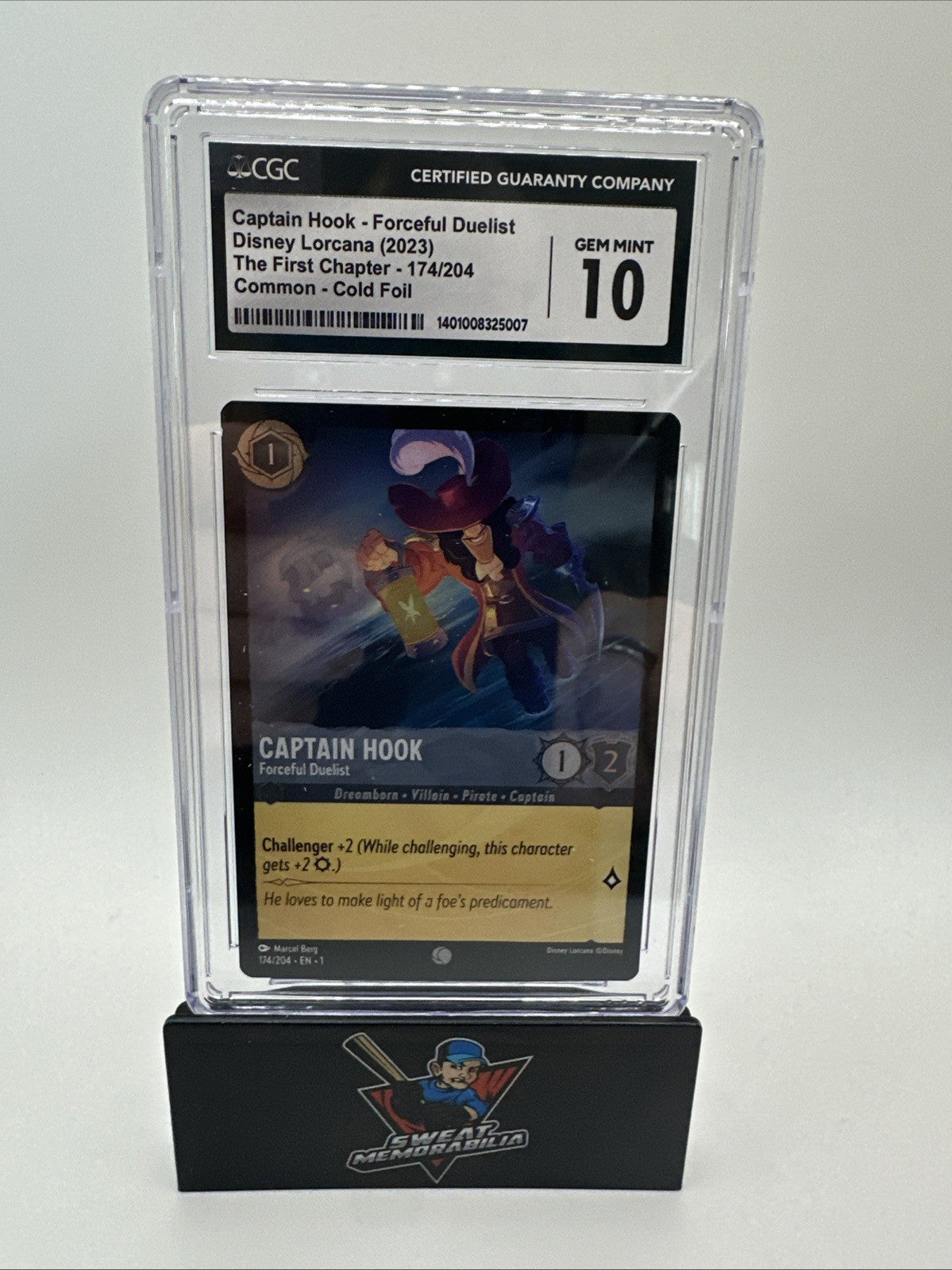 Disney Lorcana First Chapter - 174/204 - Captain Hook Duelist - Cold Foil CGC 10