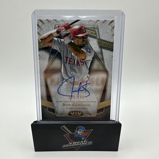 2022 Topps Tier One Prime Performers Auto 074/299 Juan Gonzalez #PPA-JG Auto