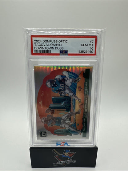 2024 PANINI DONRUSS OPTIC DOWNTOWN DUOS #7 TUA TAGOVAILOA/TYREEK HILL PSA 10