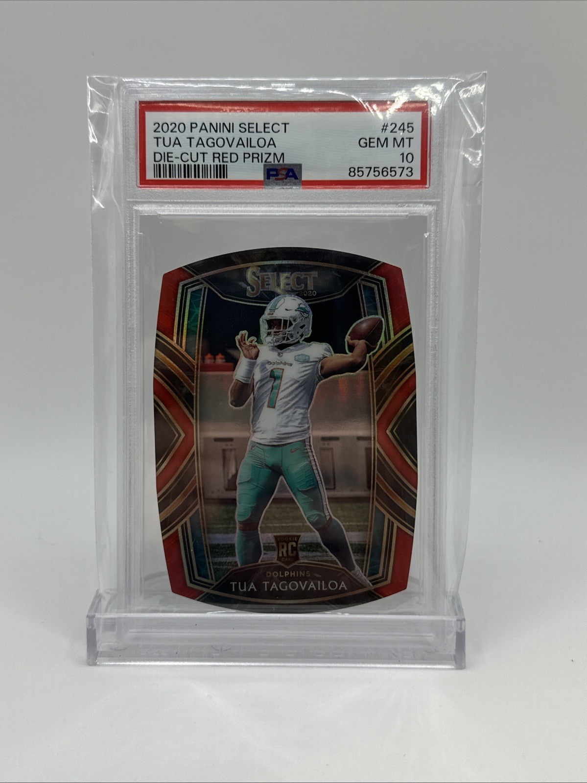 TUA TAGOVAILOA 2020 PANINI SELECT #245 DIE-CUT ROOKIE RED PRIZM RC