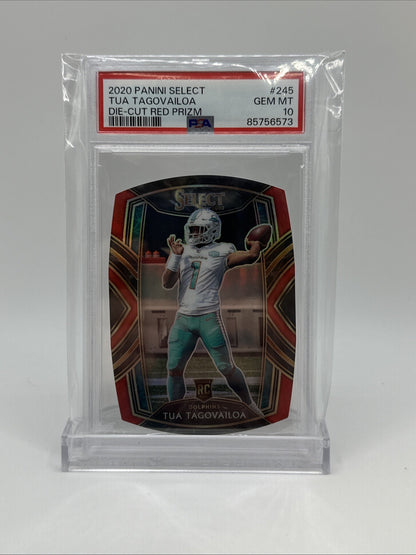 TUA TAGOVAILOA 2020 PANINI SELECT #245 DIE-CUT ROOKIE RED PRIZM RC