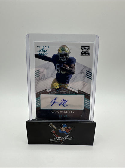 2021 LEAF ULTIMATE DRAFT JAVON MCKINLEY ROOKIE/RC AUTO #18/35