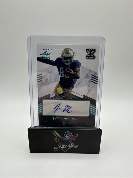 2021 LEAF ULTIMATE DRAFT JAVON MCKINLEY ROOKIE/RC AUTO #18/35