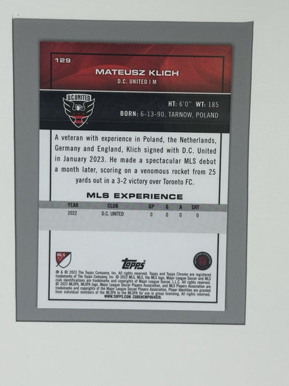 2023 Topps Chrome MLS Soccer Aqua Lava Refractor Mateusz Klich 76/125 #129