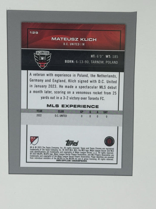 2023 Topps Chrome MLS Soccer Aqua Lava Refractor Mateusz Klich 76/125 #129