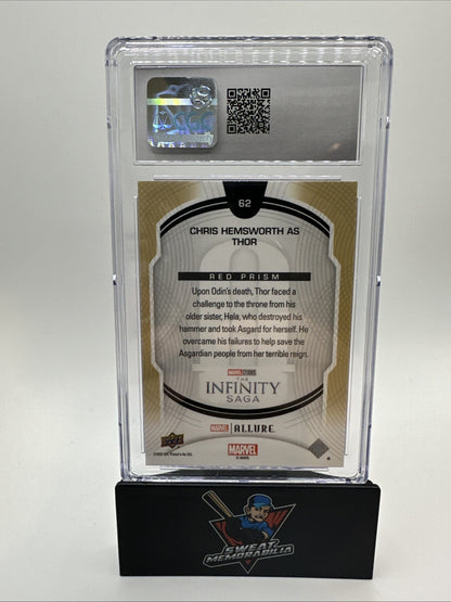 2022 UPPER DECK MARVEL ALLURE RED PRISM #62 CHRIS HEMSWORTH AS THOR CGC 8