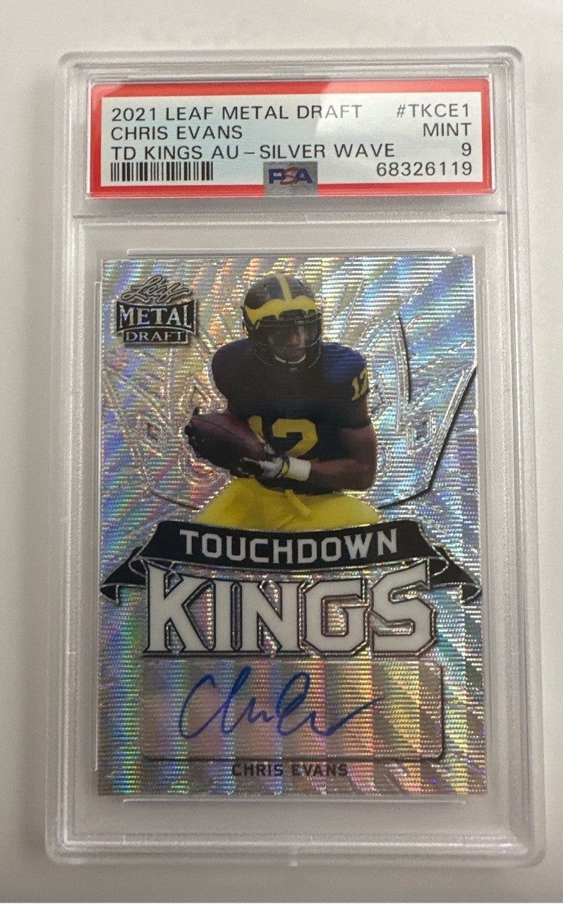 2021 Leaf Metal Draft Touchdown Kings Autographs Chris Evans #TKCE1 PSA 9