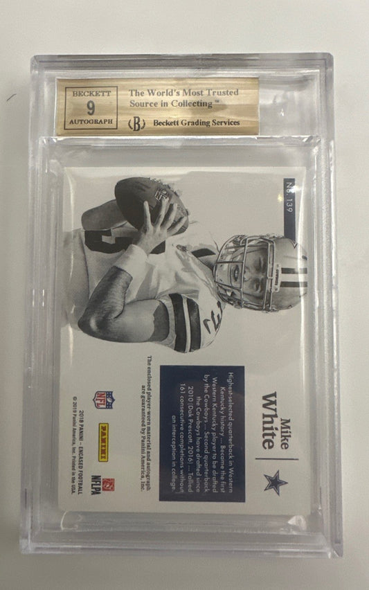 2018 Panini Encased Gold Mike White HAT AU/10 #139 BGS 9.5