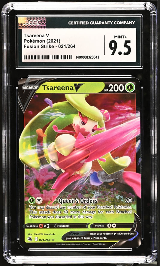 Pokemon 2021 Fusion Strike Tsareena V #021/264 CGC 9.5