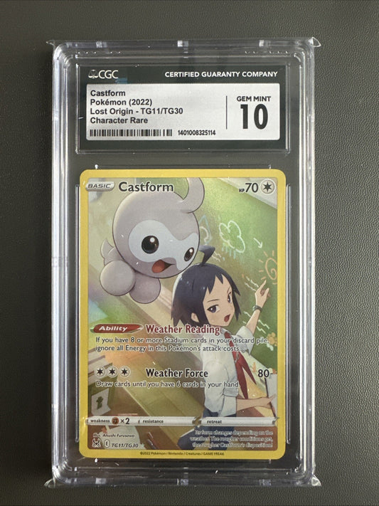 Pokemon Castform Lost Origin #TG11 Full Art CGC 10