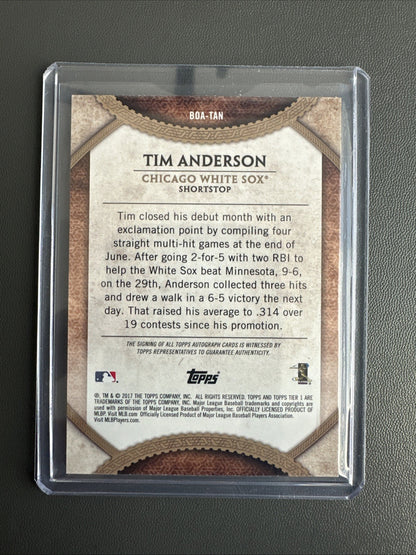 2017 TOPPS TIER ONE TIM ANDERSON *CERTIFIED AUTO #171/300*  WHITE SOX
