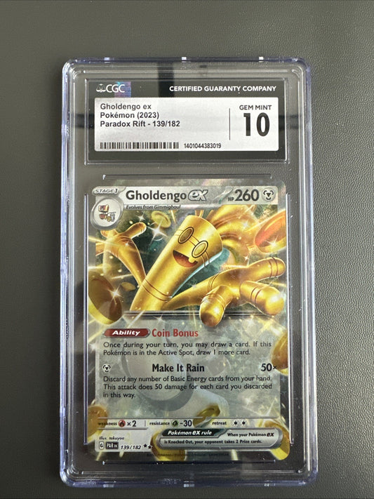 Pokemon 2023 Gholdengo EX 139/182 Paradox Rift Holo CGC 10