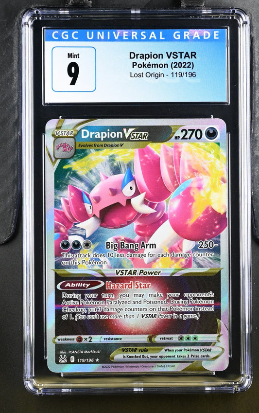 Pokemon 2022 Lost Origin Drapion VSTAR #119/196 CGC 9