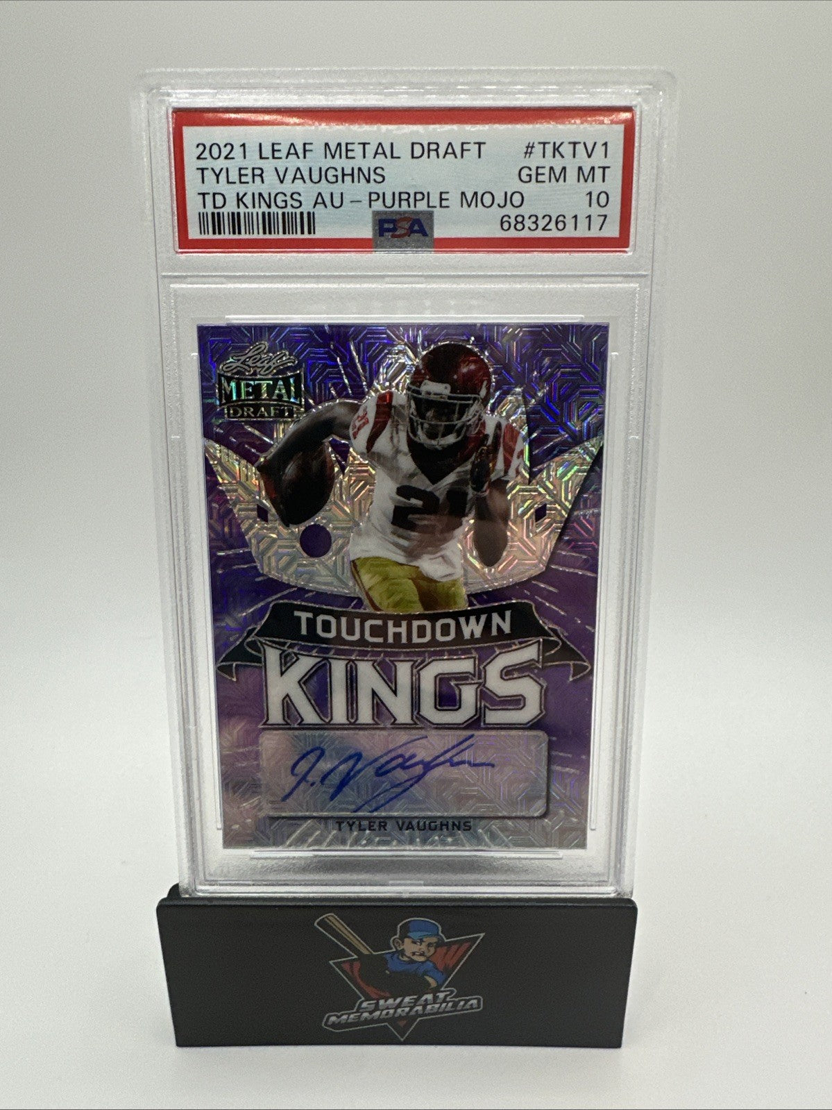 2021 Tyler Vaughns Leaf Metal Draft Purple Mojo Auto RC 2/7 PSA 10